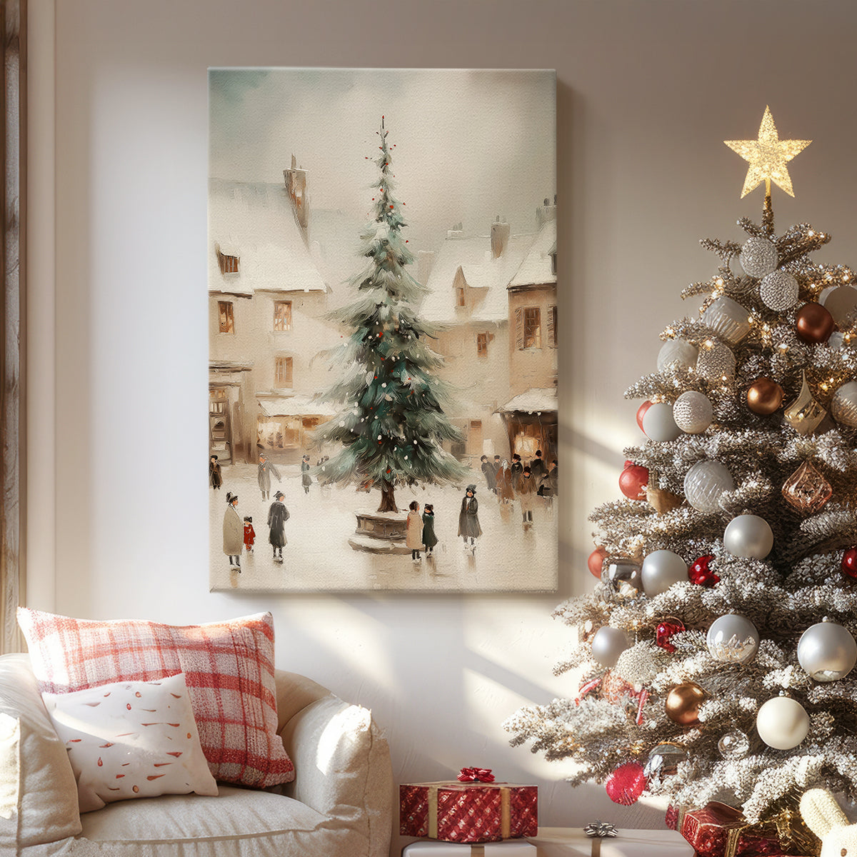 Gilded Whisper of Wreath - Canvas Art Print
