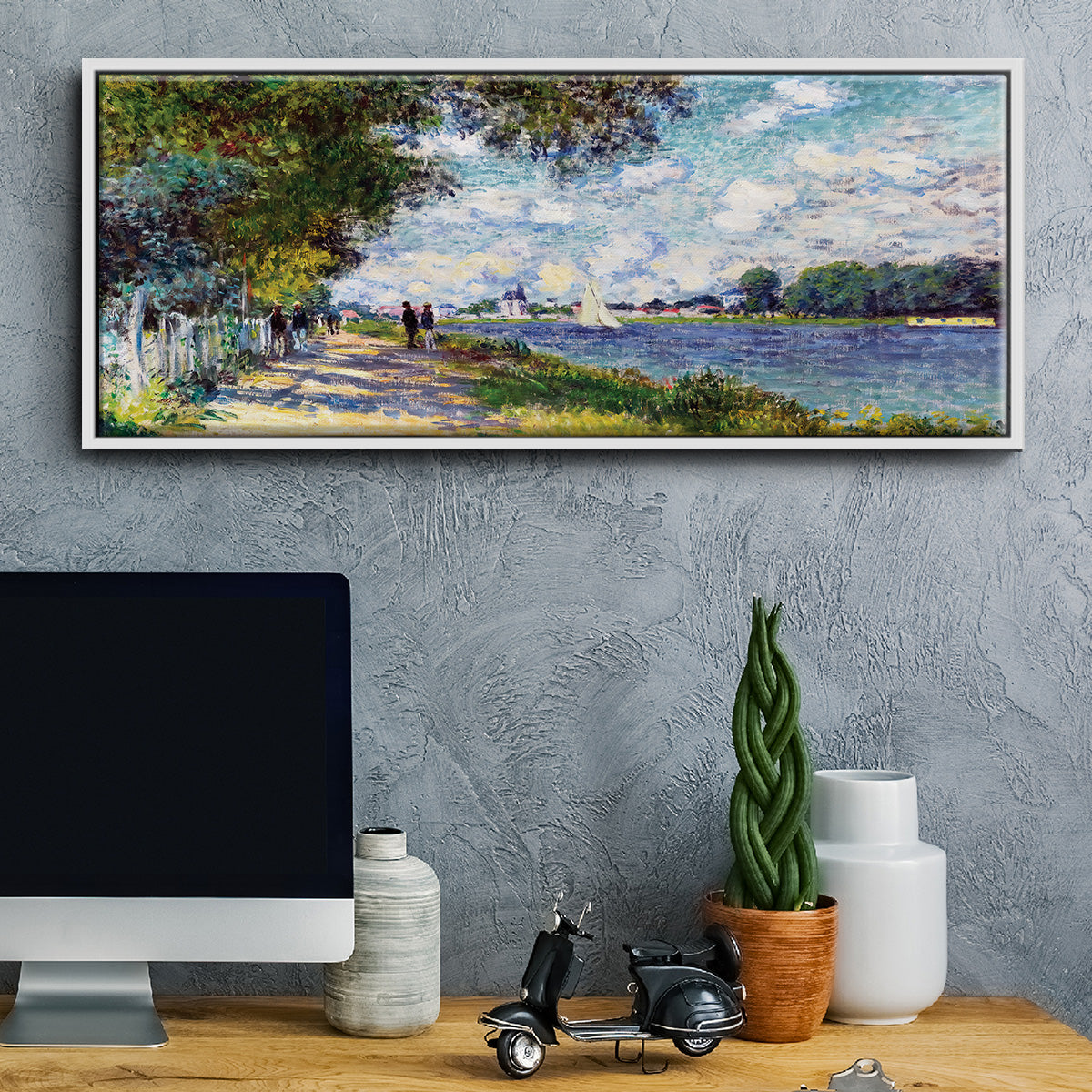 The Seine at Argenteuil, 1875 - Floater Framed Canvas Print