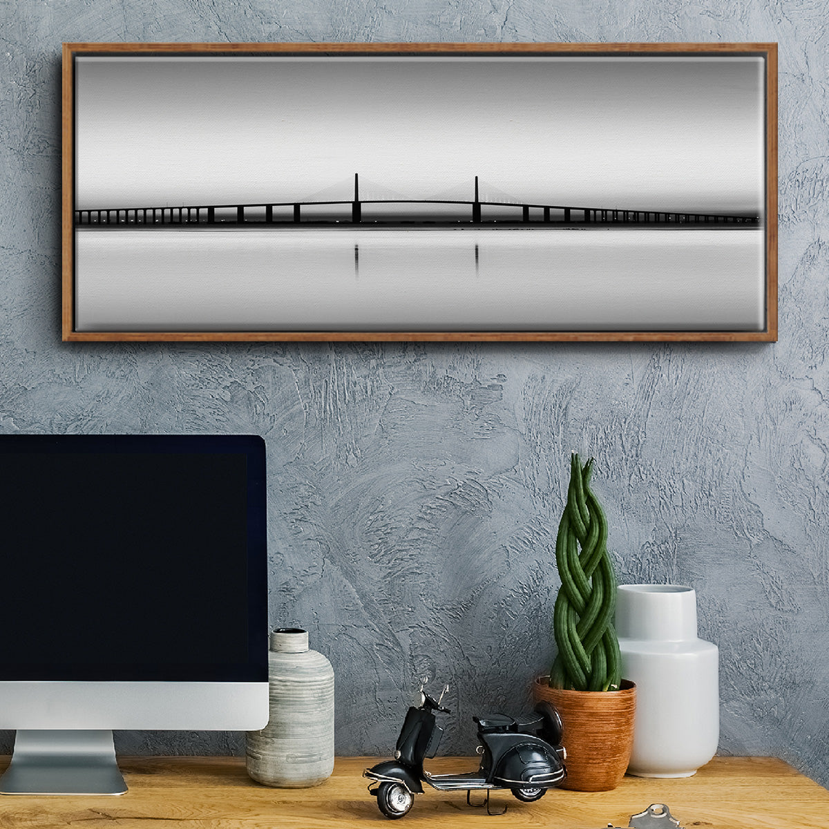 Sunshine Skyway - Floater Framed Canvas Print