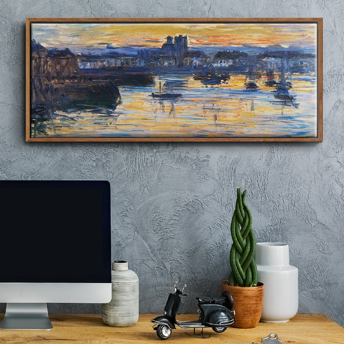The Port of Dieppe, Evening, 1882 - Floater Framed Canvas Print