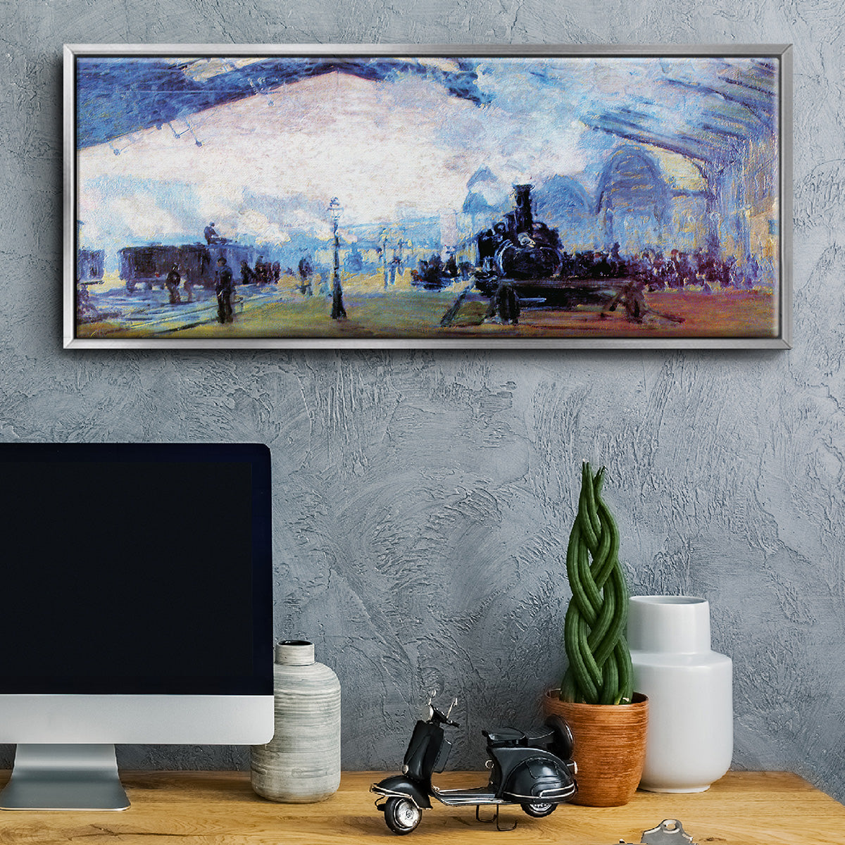 Saint Lazare Station in Paris - Floater Framed Canvas Print