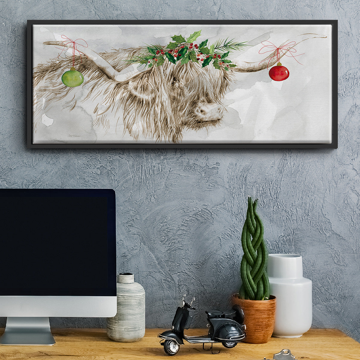 Highland Holidays - Floater Framed Canvas Print
