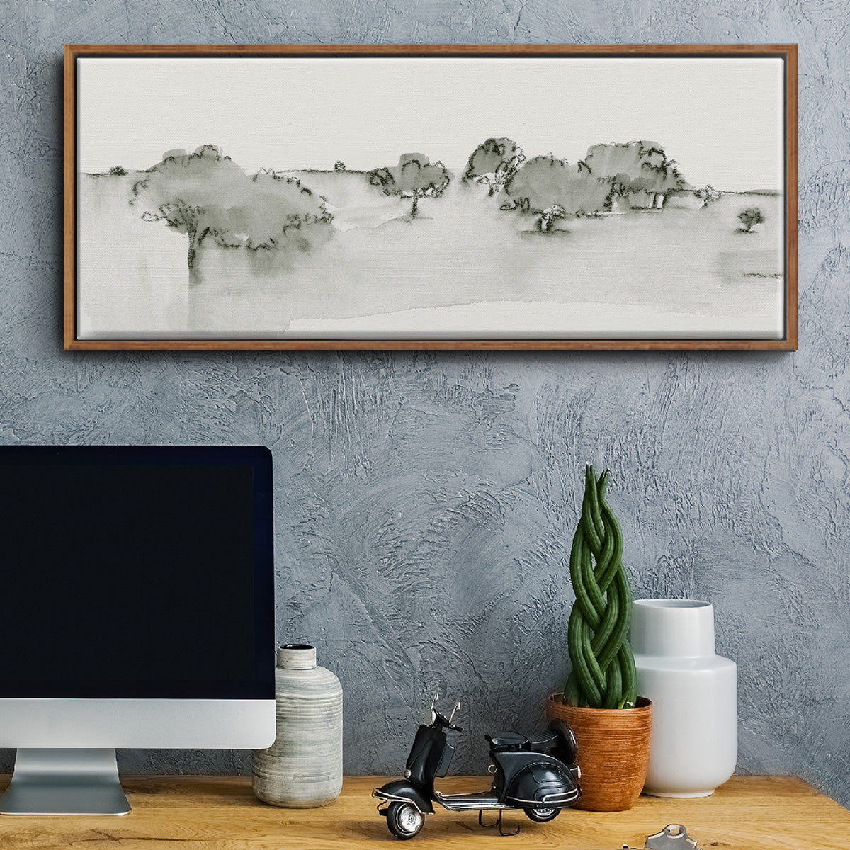 Scenic Scribble I - Floater Framed Canvas Print