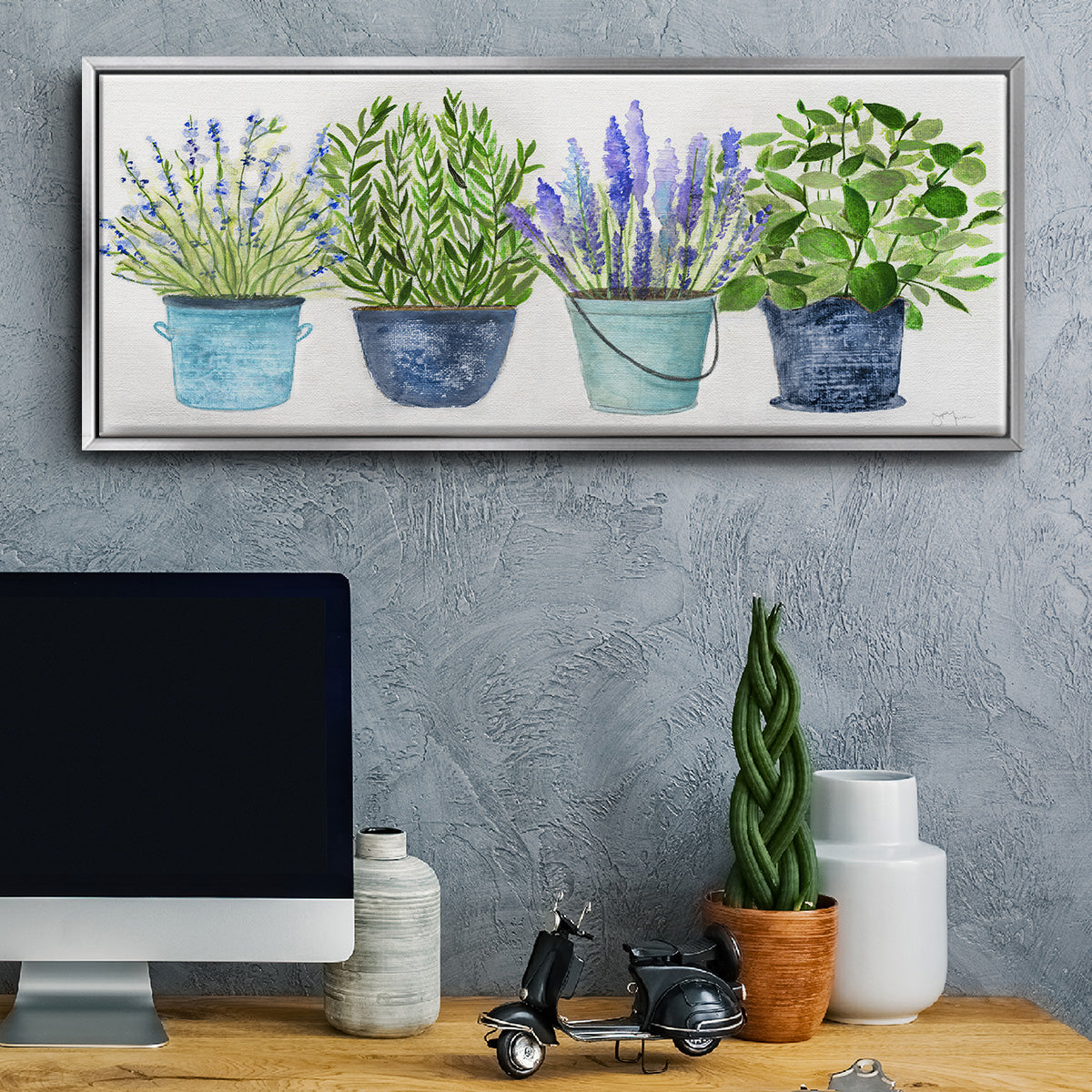 Fresh Herb Collection - Floater Framed Canvas Print