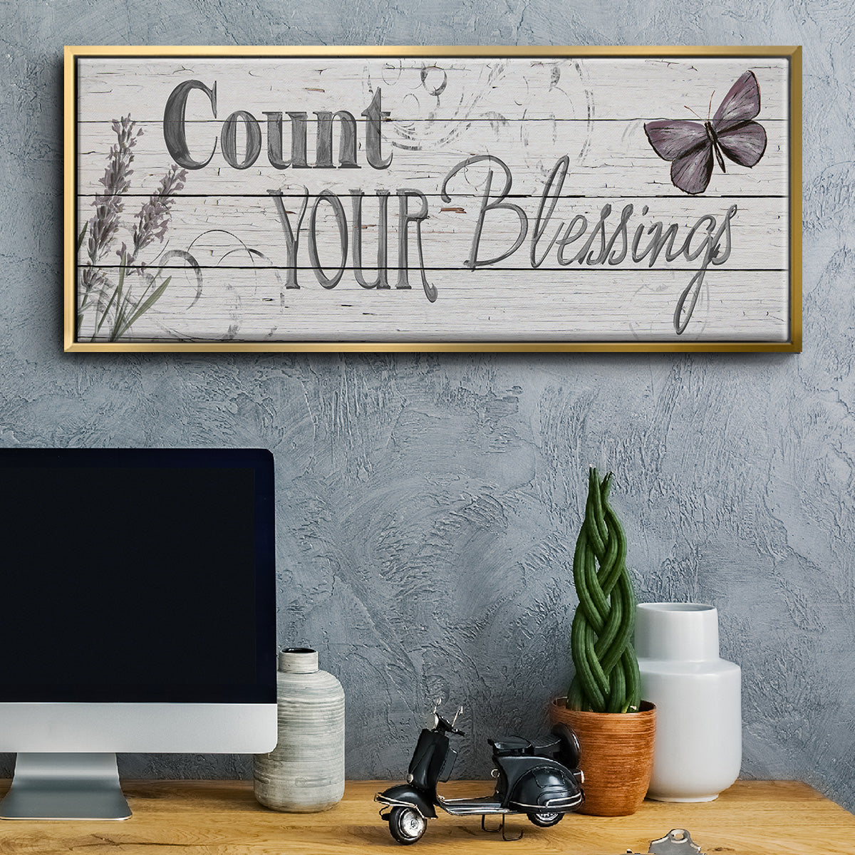 Count Your Blessings - Floater Framed Canvas Print