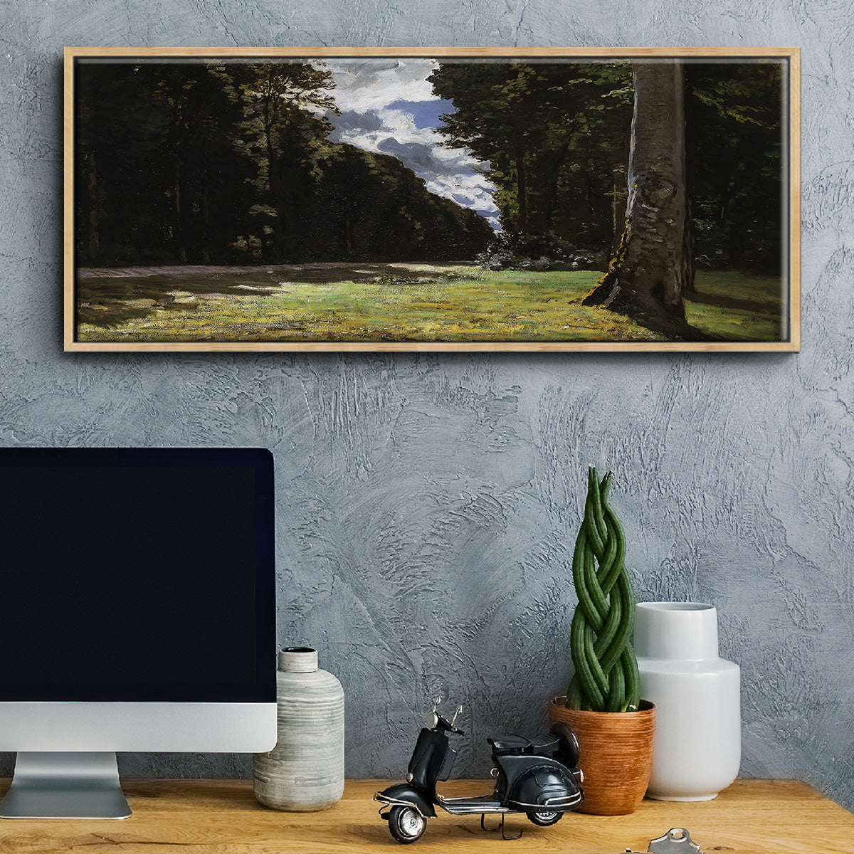 The Road of Chailly in the Fontainbleau Forest, 1865 - Floater Framed Canvas Print