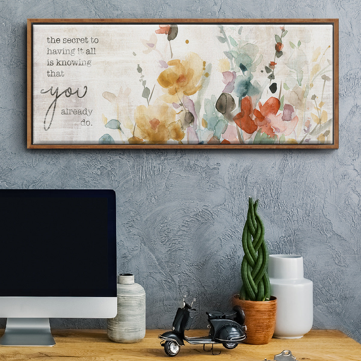 Full Bloom Verse - Floater Framed Canvas Print