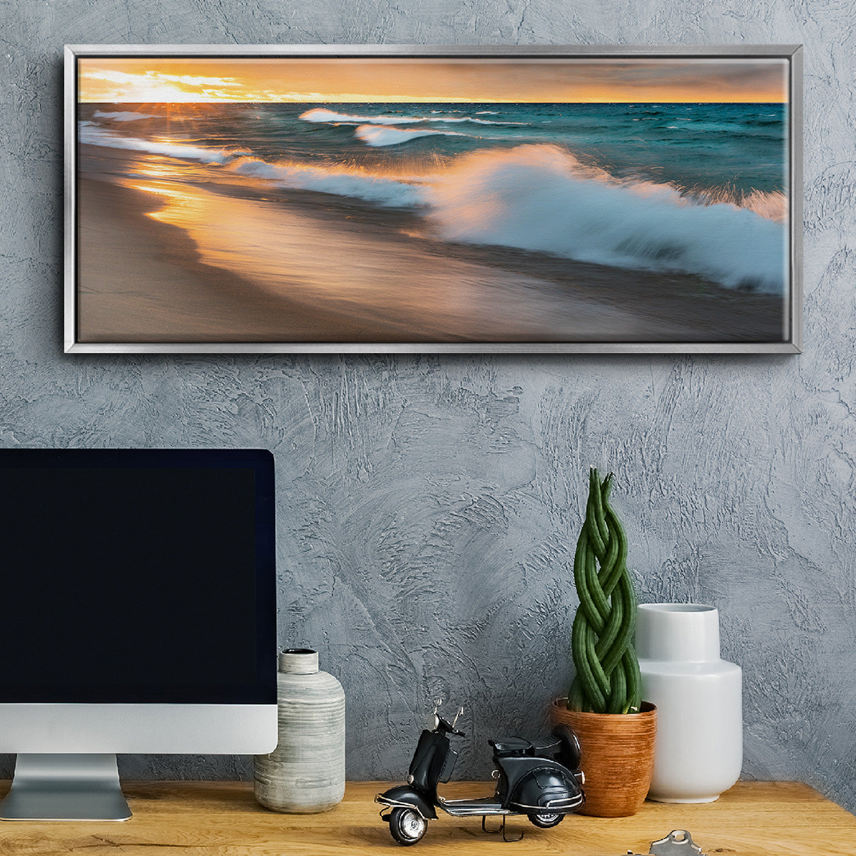 Miners Beach Light - Floater Framed Canvas Print