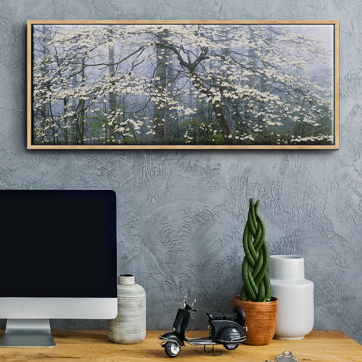 Dogwood Canopy - Floater Framed Canvas Print