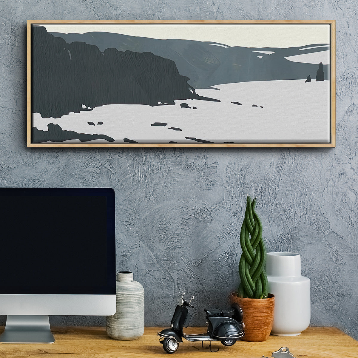 Cutter Island I - Floater Framed Canvas Print