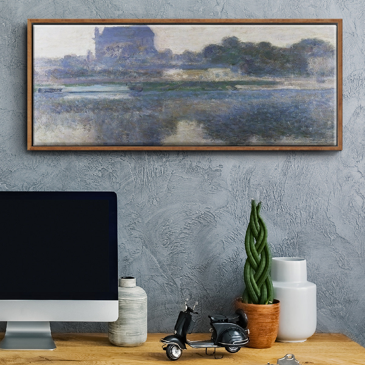 The Church of Vernon in the Mist, 1893 - Floater Framed Canvas Print