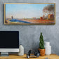 The Plain of Colombes, White Frost, 1873 - Floater Framed Canvas Print