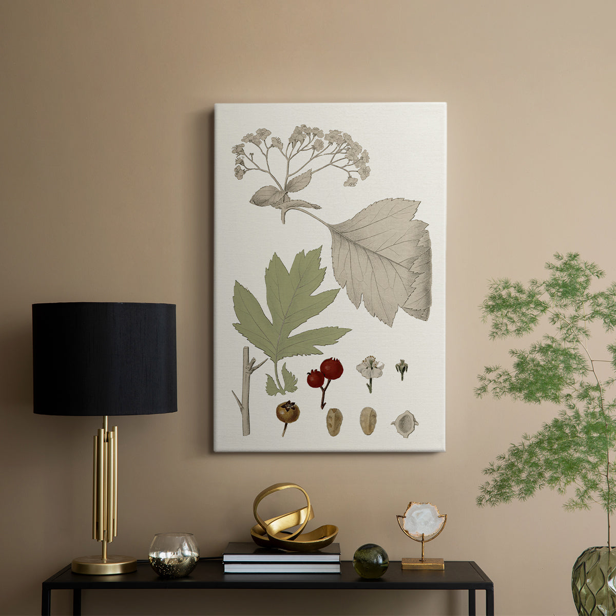 Leaves & Berries II - Canvas Art Print