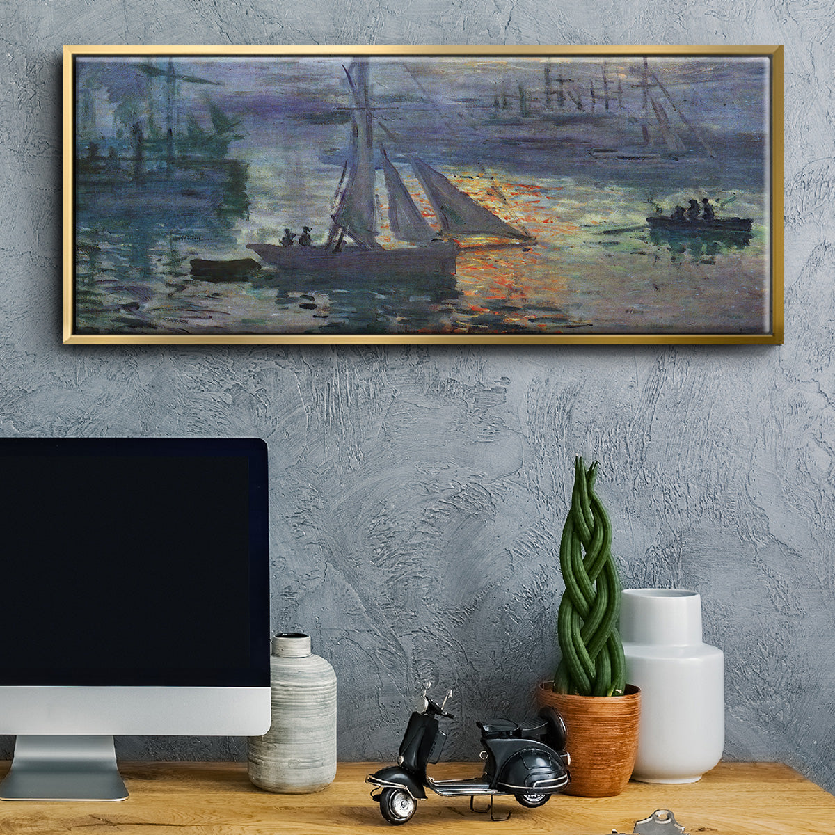 Sunrise at Sea - Floater Framed Canvas Print