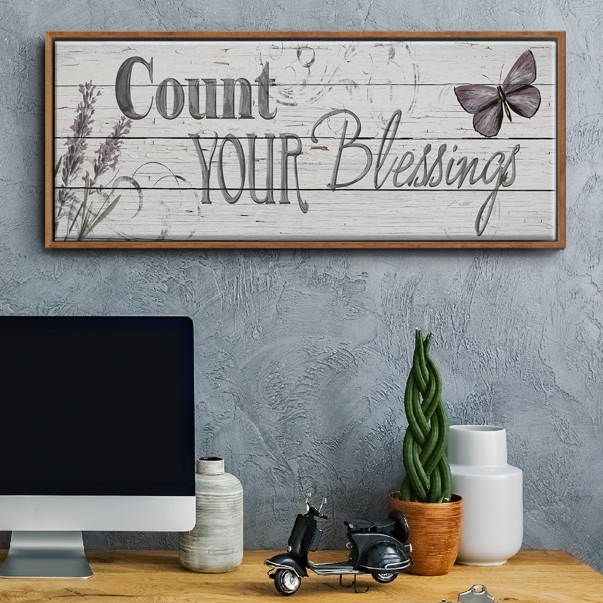 Count Your Blessings - Floater Framed Canvas Print