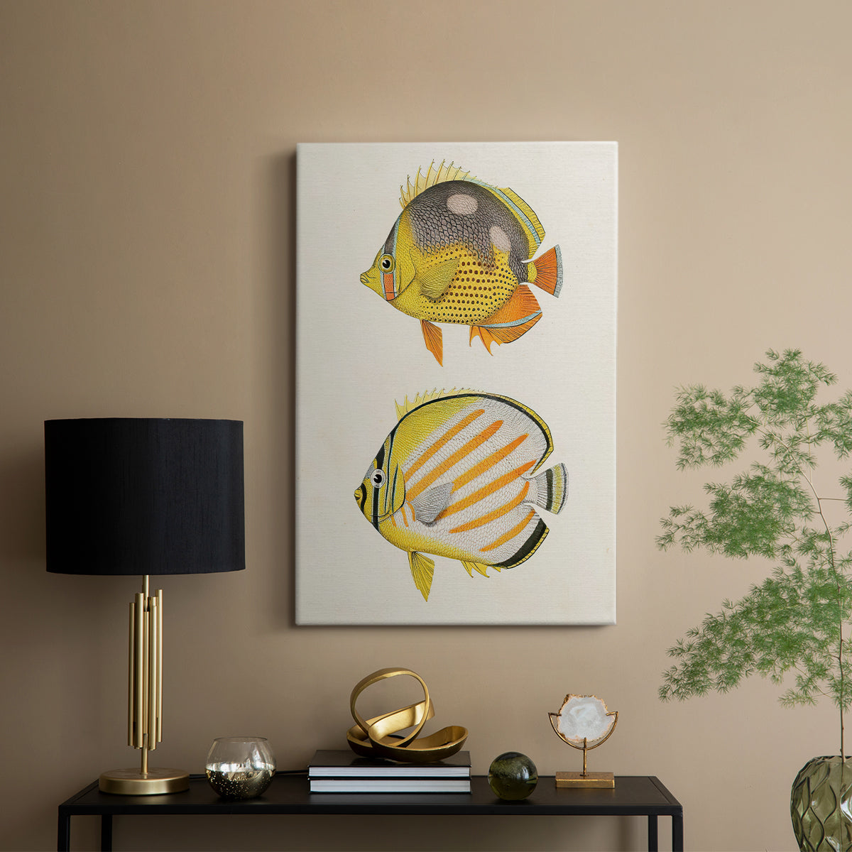 Yellow & Grey Fish IV - Canvas Art Print
