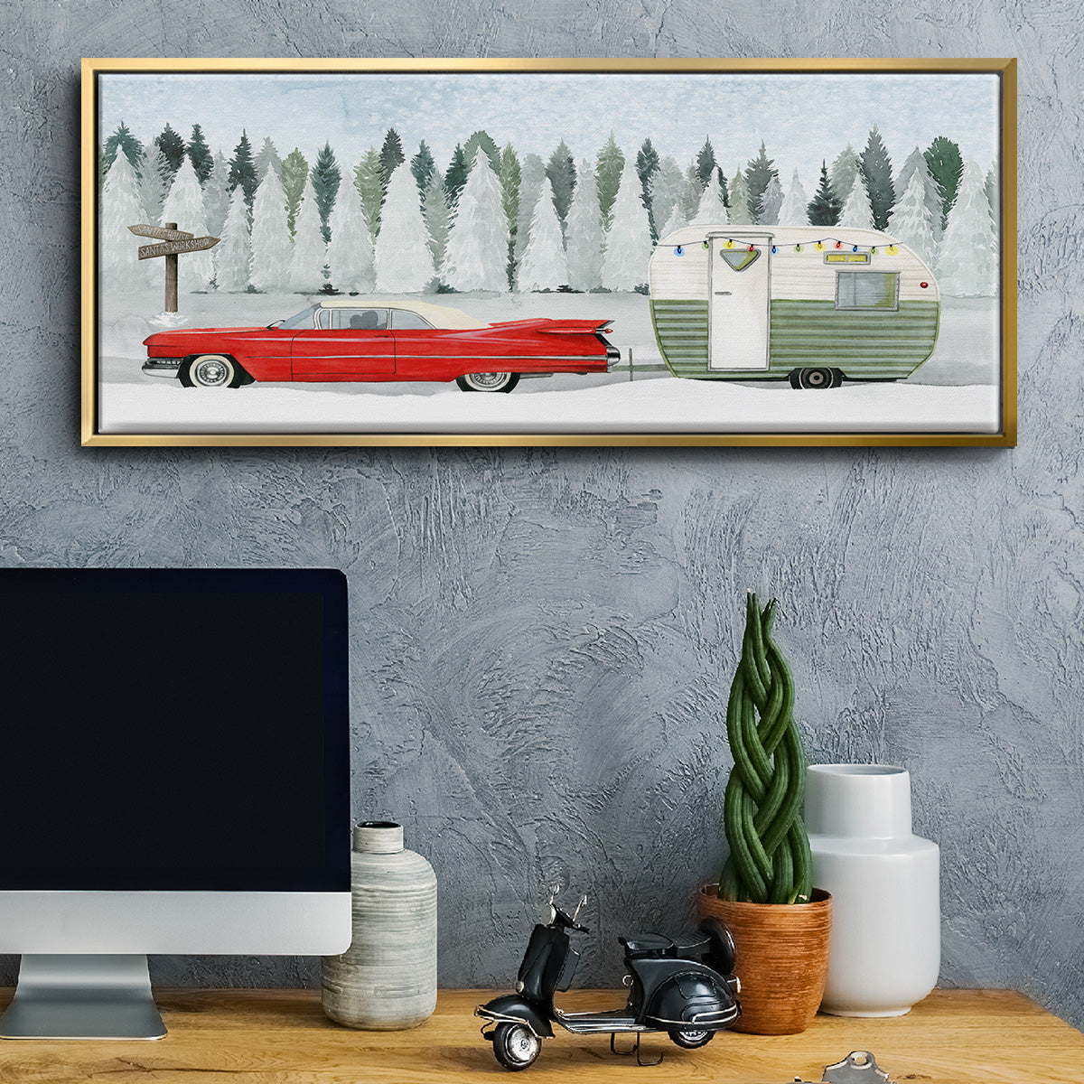 Holiday Roadtrip I - Floater Framed Canvas Print