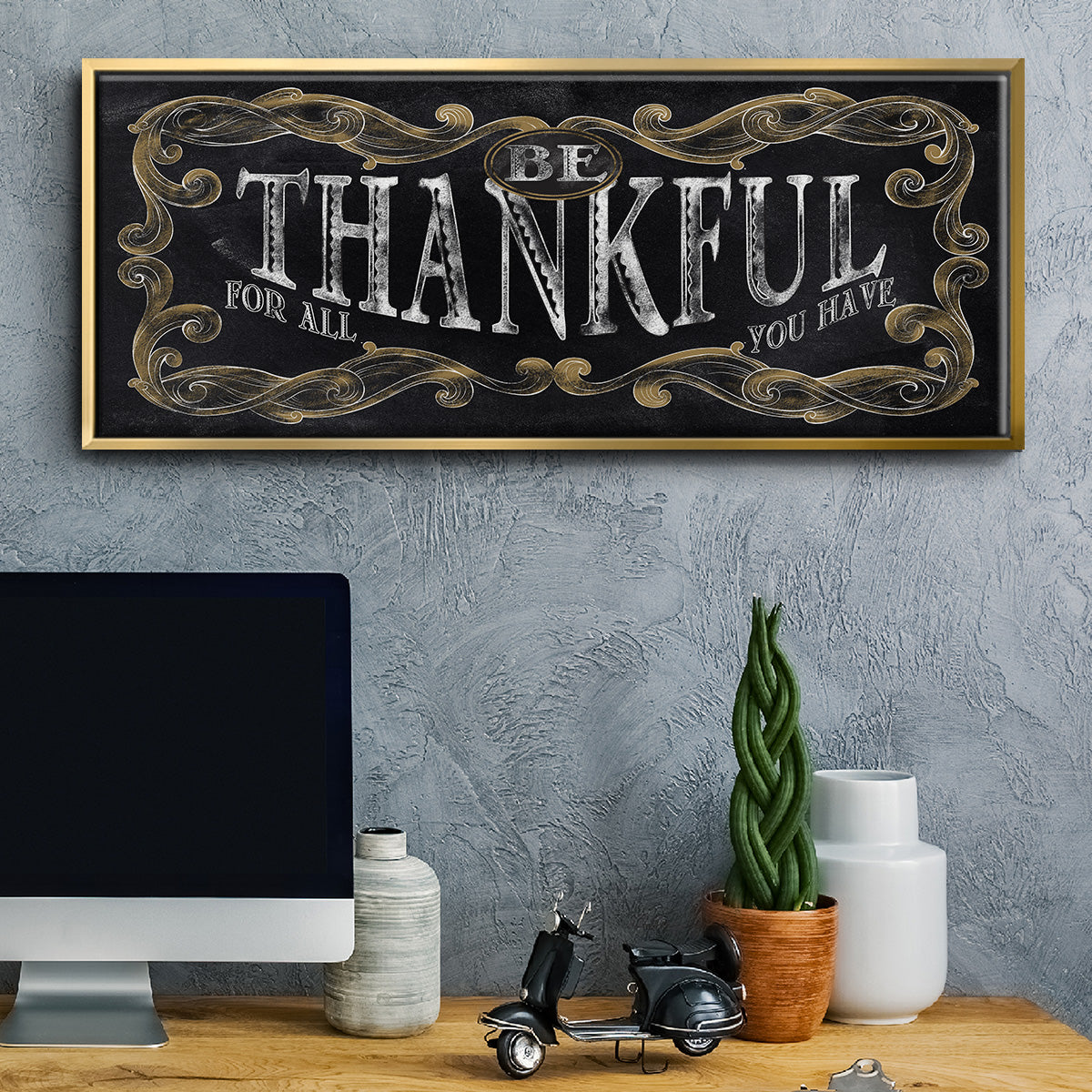 Be Thankful - Floater Framed Canvas Print