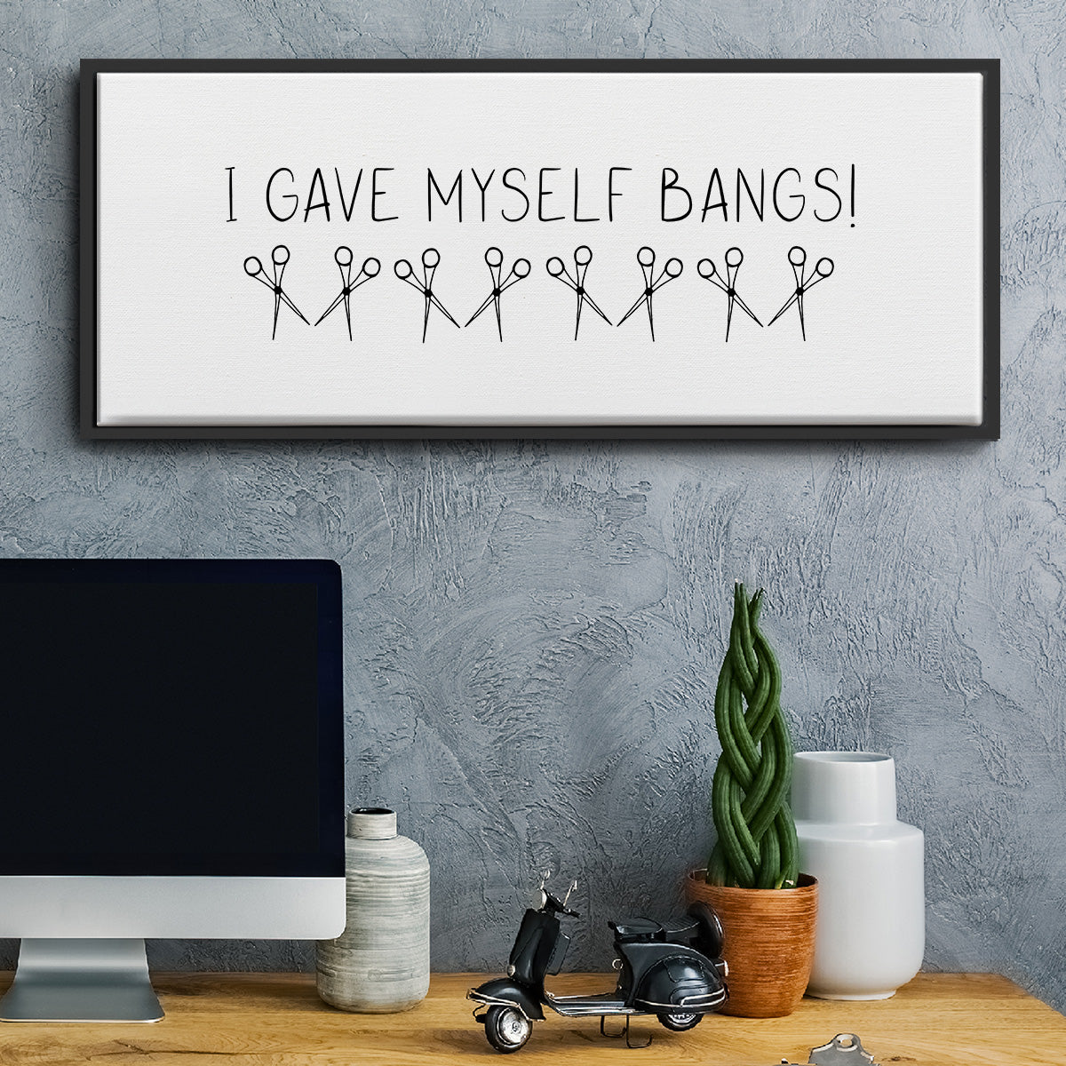 I Gave Myself Bangs! - Floater Framed Canvas Print