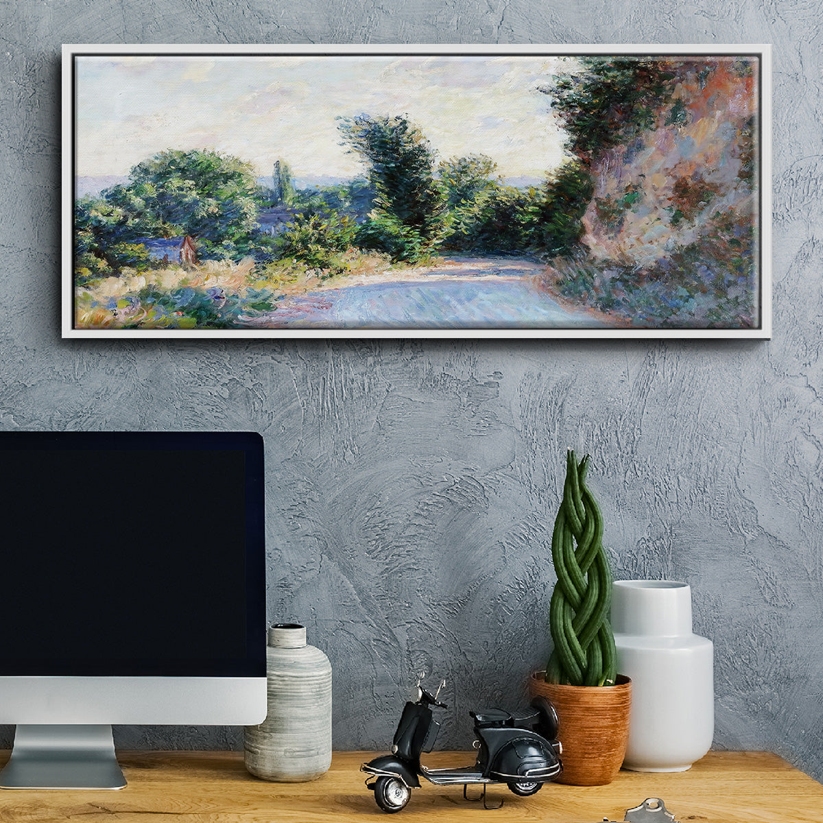 Road Near Giverny, 1885 - Floater Framed Canvas Print