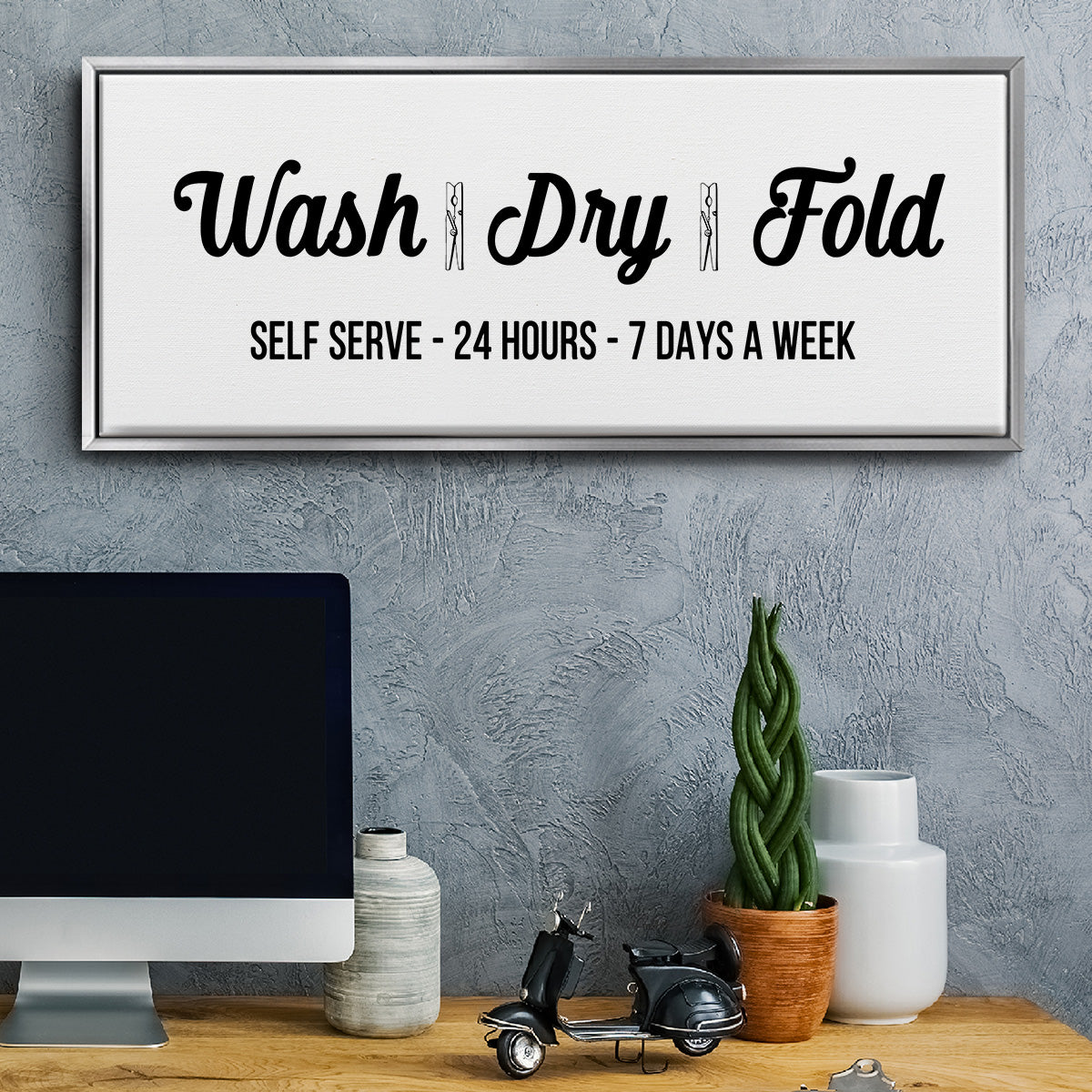 Wash Dry Fold - Floater Framed Canvas Print