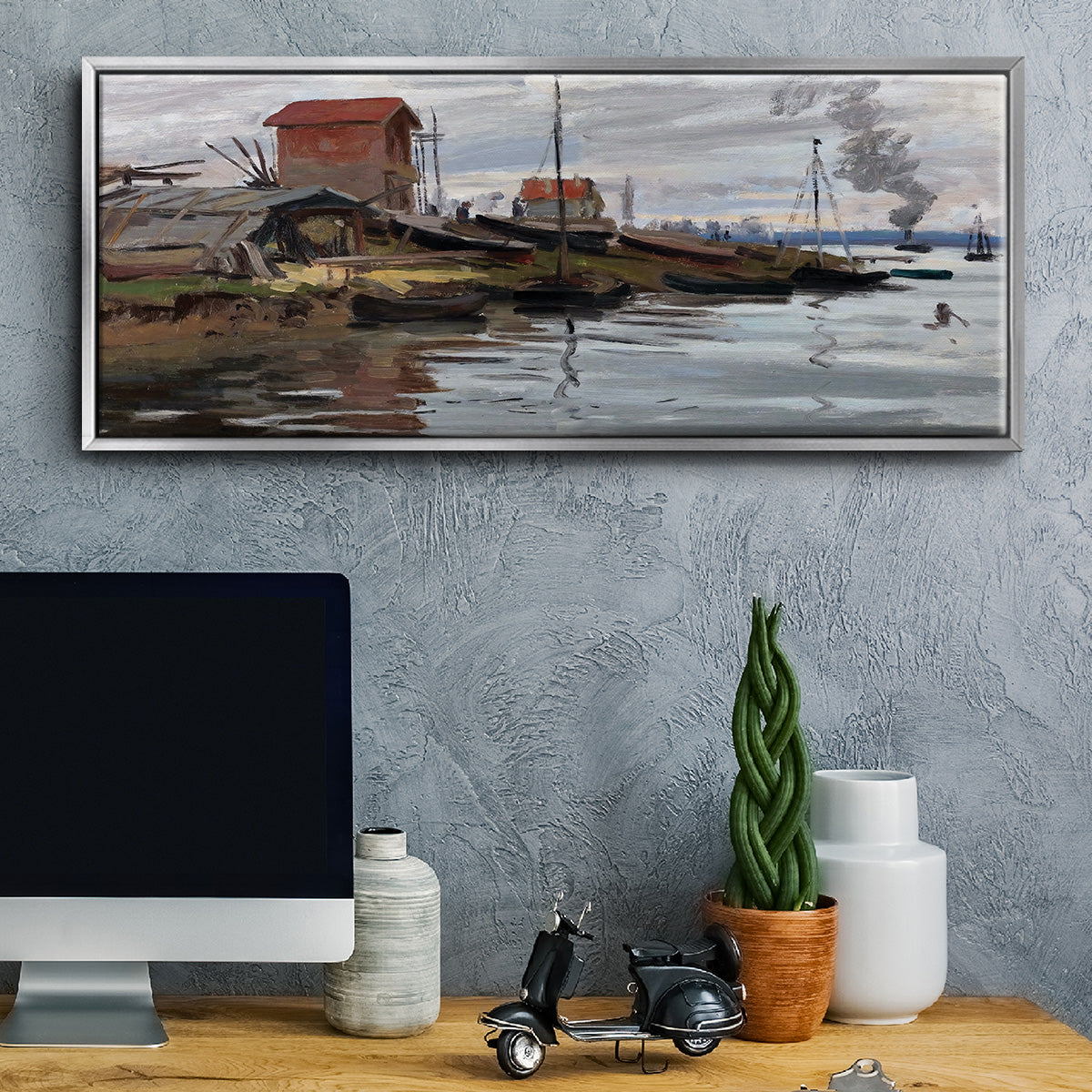 The Seine at Petit - Floater Framed Canvas Print