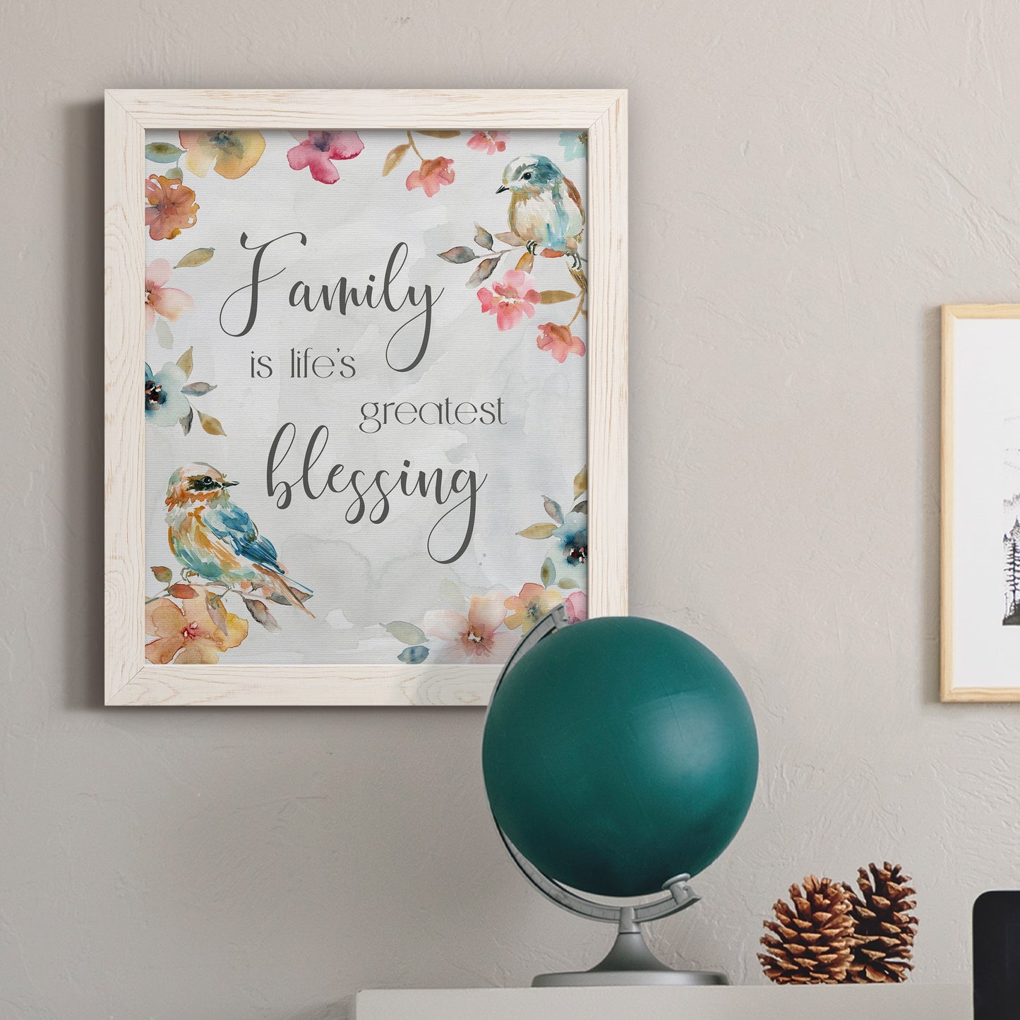 Spring Bird Blessing - Barnwood Framed Canvas Print