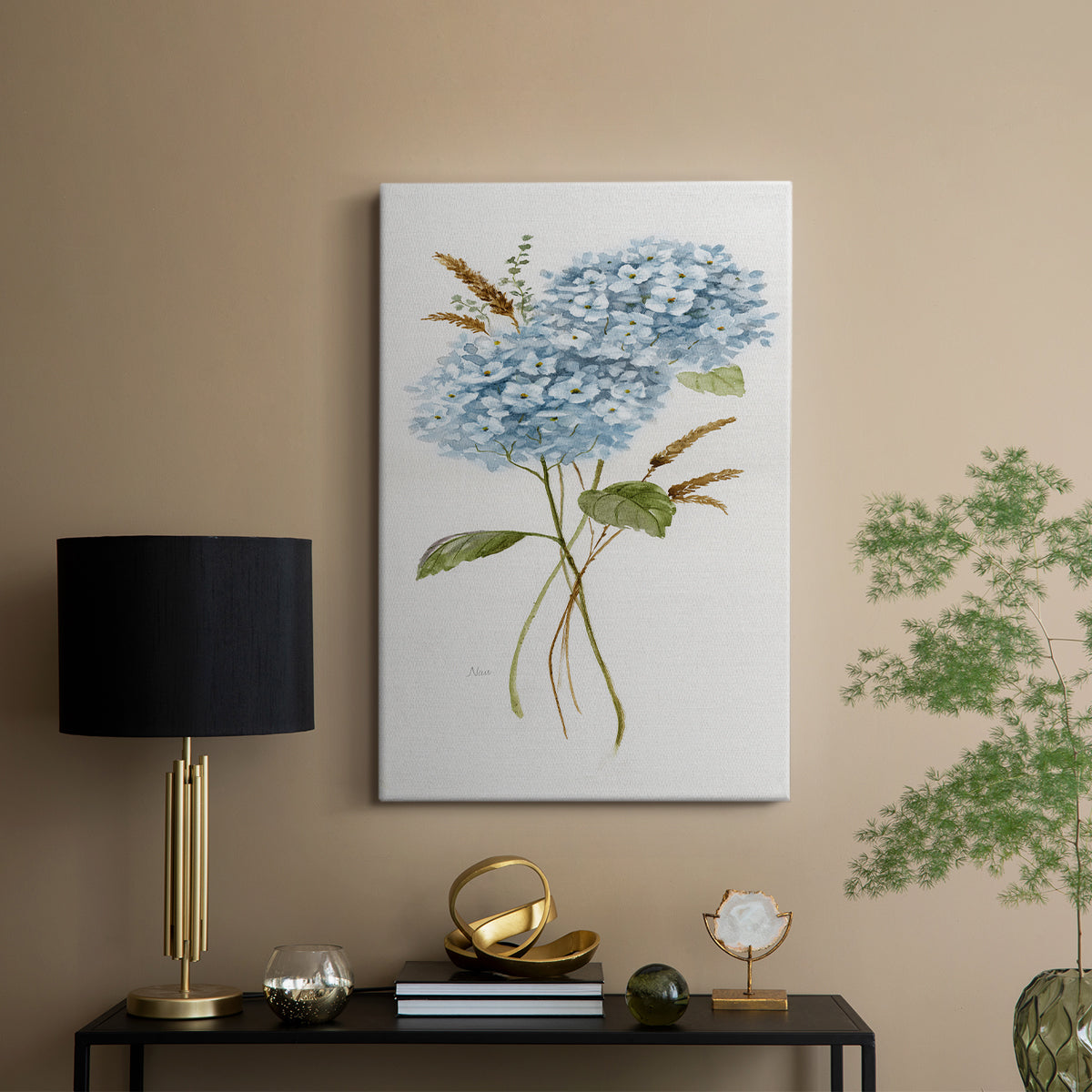 Petite Blue Hydrangea I - Canvas Art Print