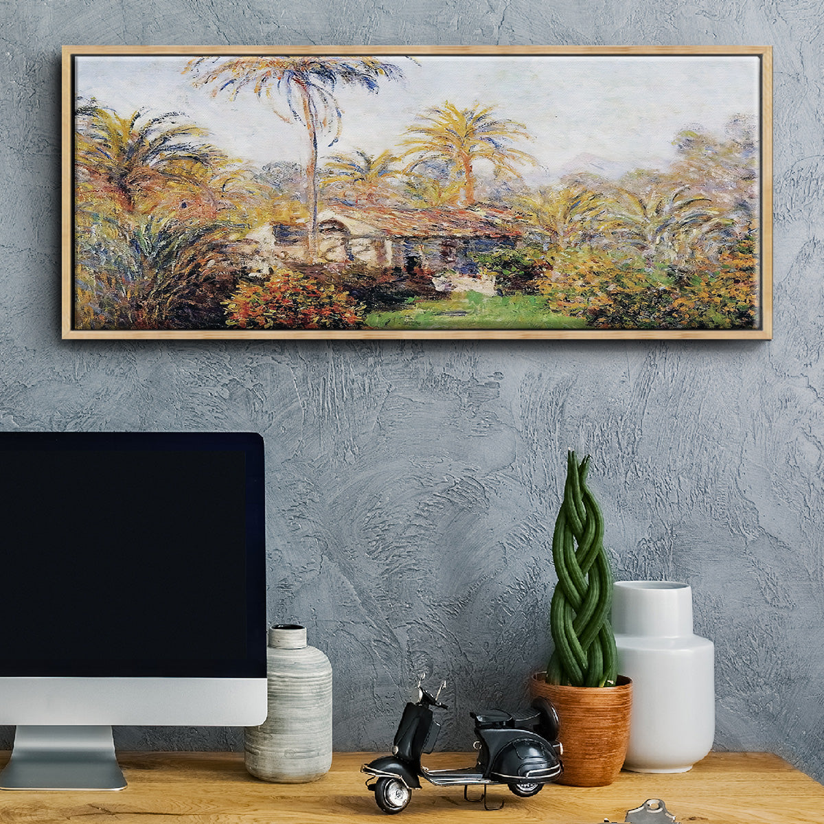 Small Country Farm in Bordighera, 1884 - Floater Framed Canvas Print
