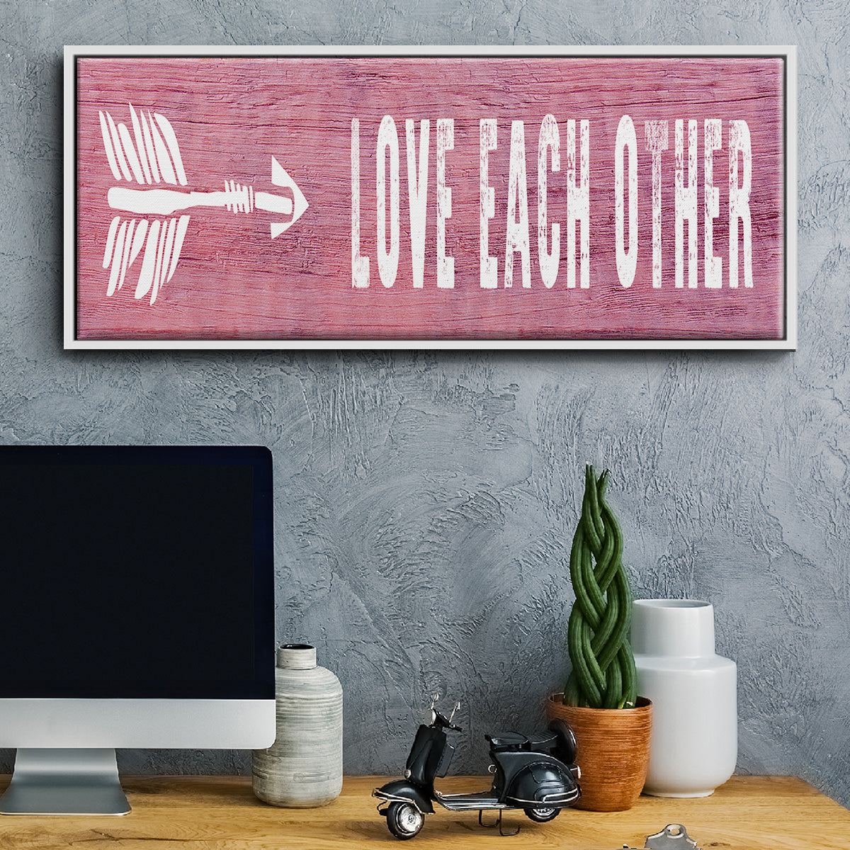 Love Each Other - Floater Framed Canvas Print