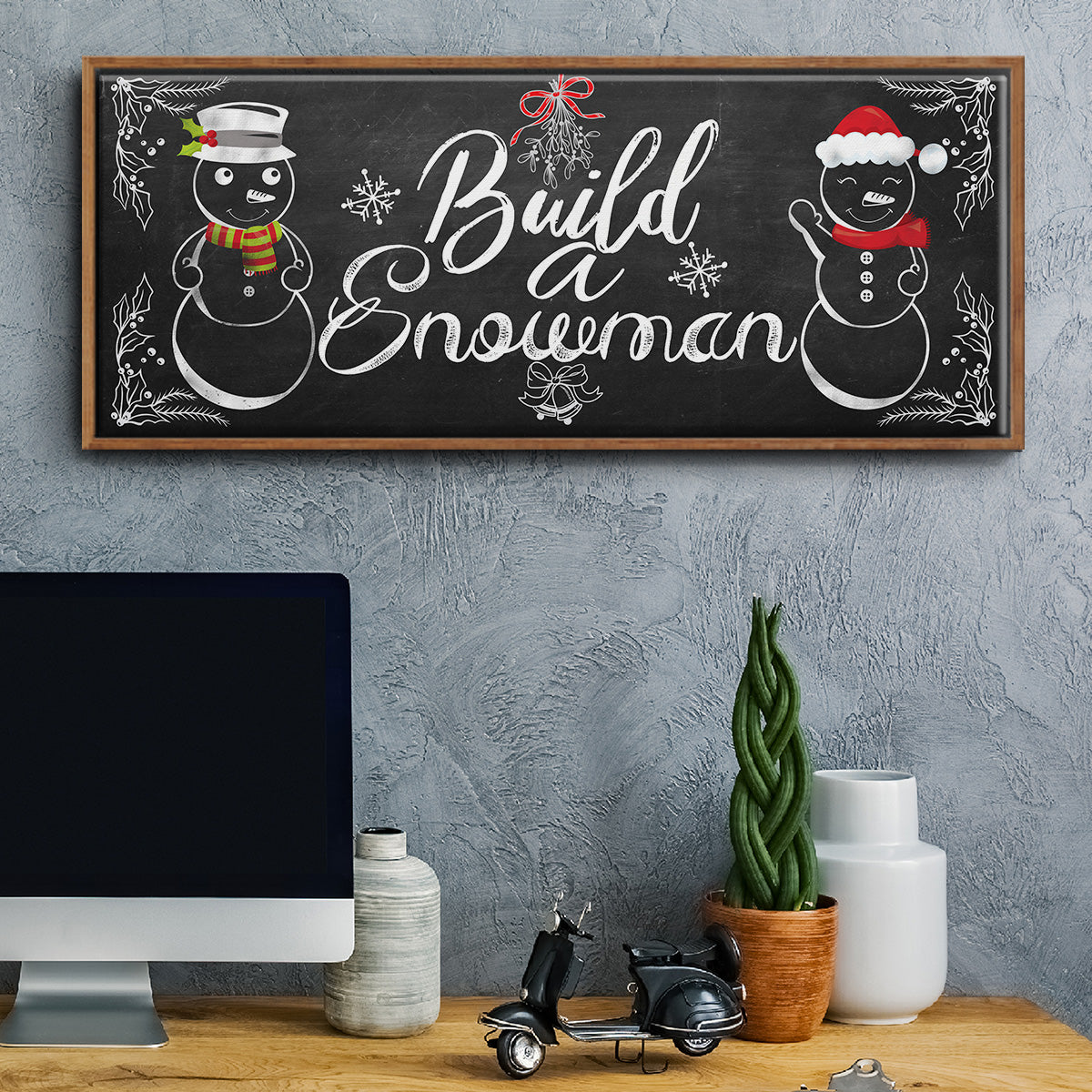 Build a Snowman - Floater Framed Canvas Print