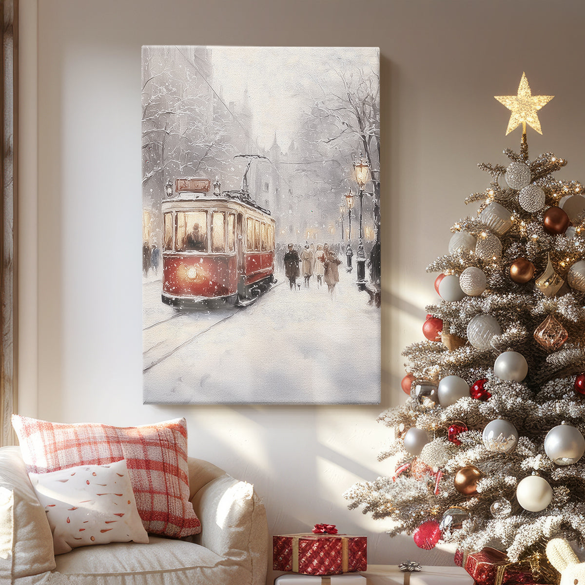 Snowwhite Lantern at Twilight - Canvas Art Print