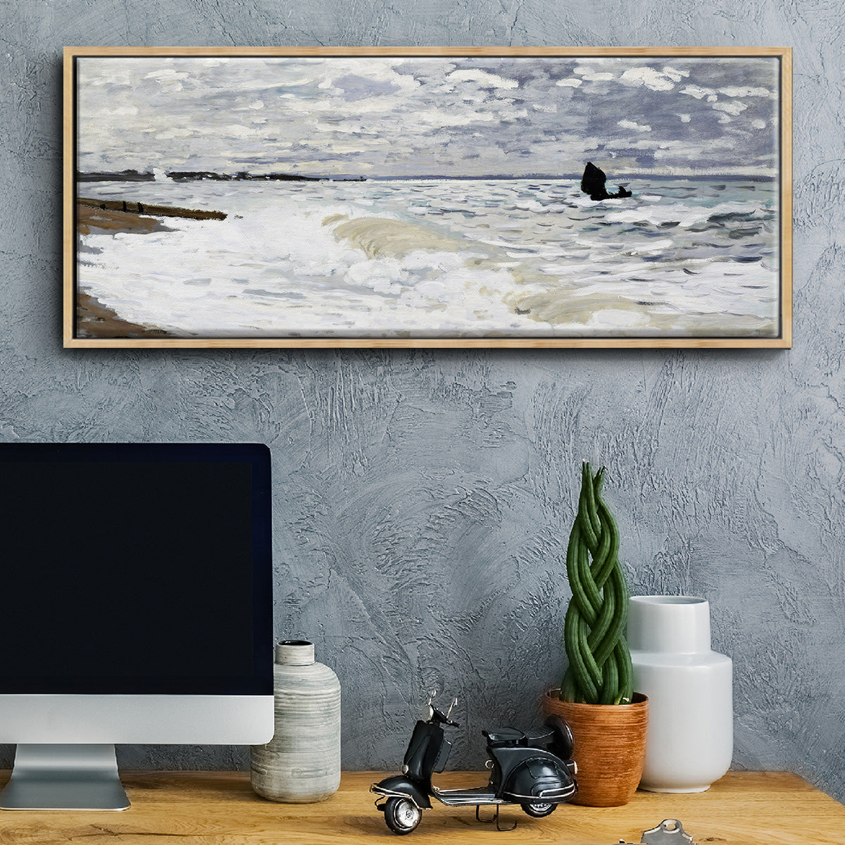The Sea at Le Havre, 1868 - Floater Framed Canvas Print