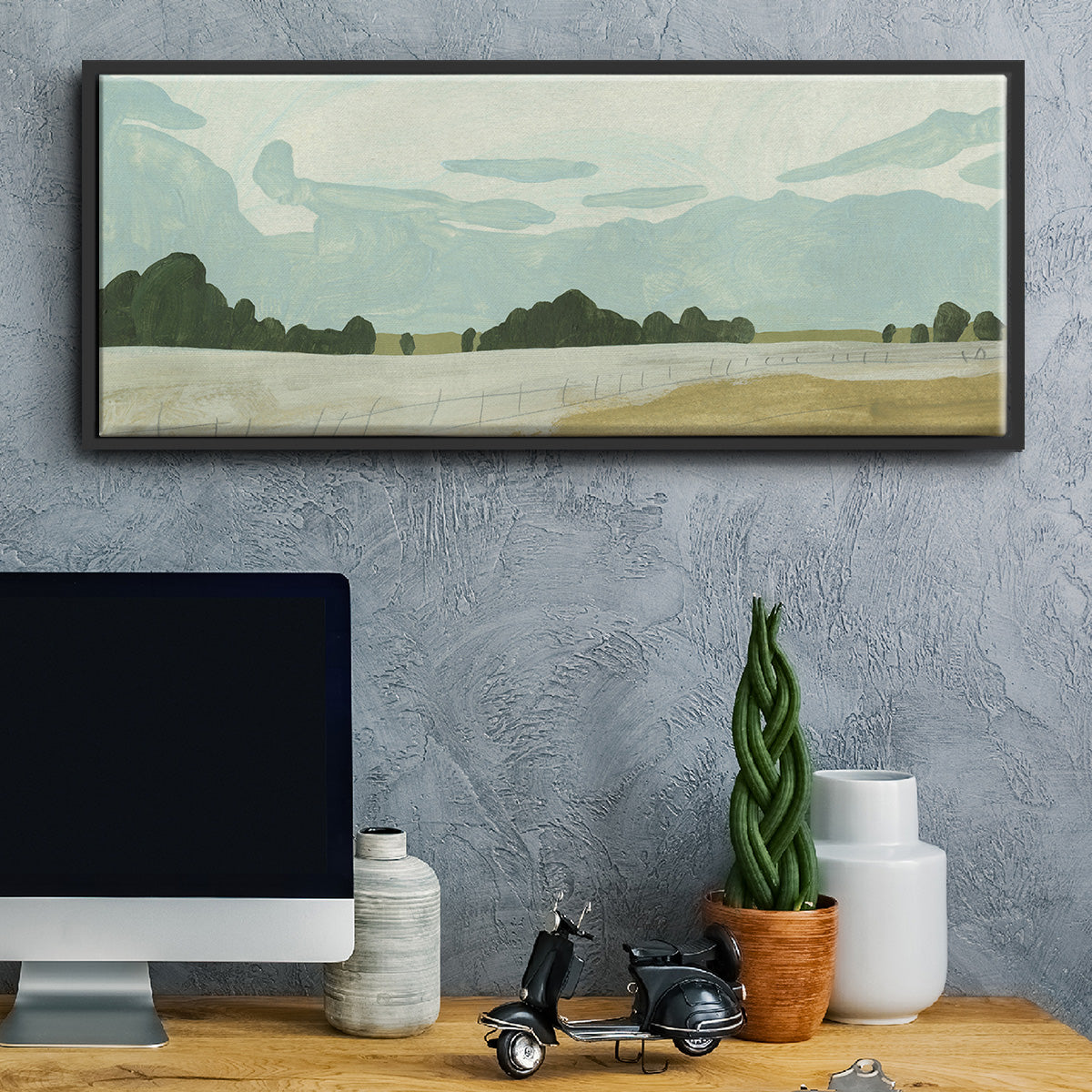 Farmland Study II - Floater Framed Canvas Print