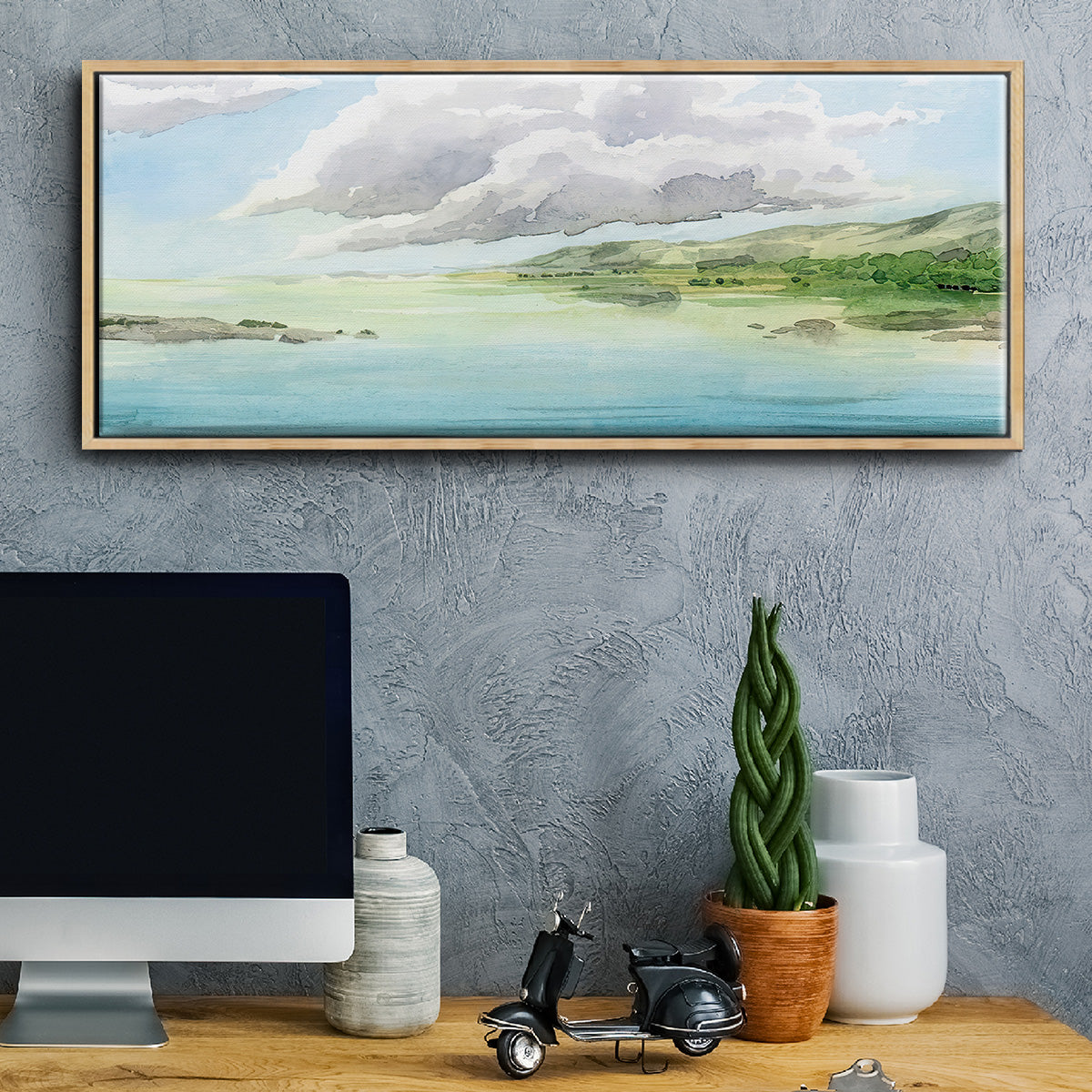 Clear Lagoon I - Floater Framed Canvas Print