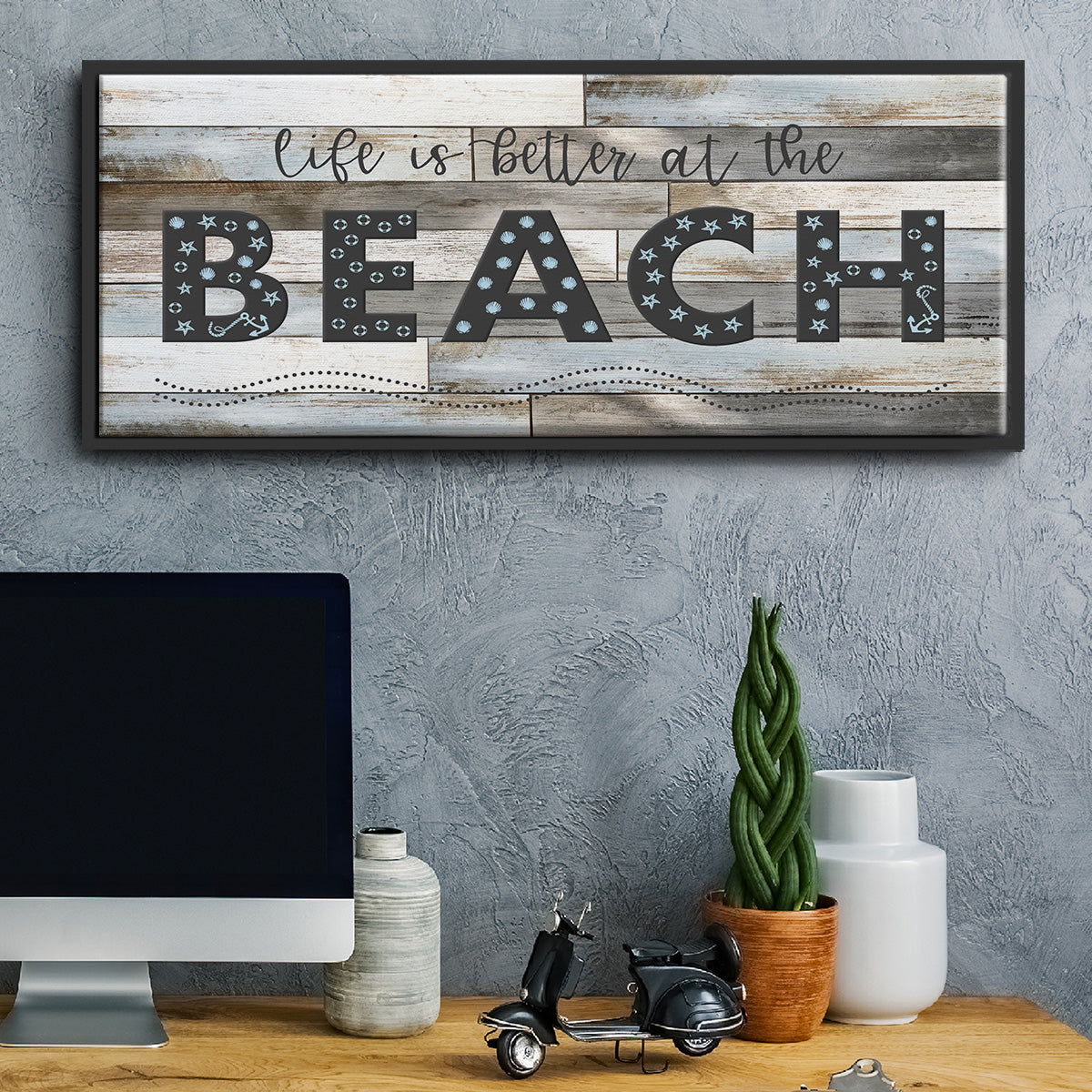 Better at the Beach - Floater Framed Canvas Print