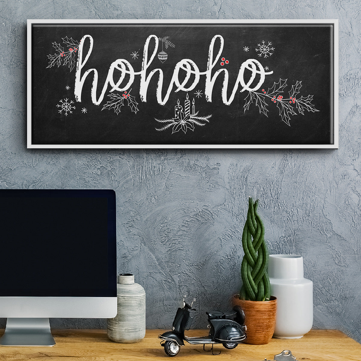 Ho Ho Ho - Floater Framed Canvas Print