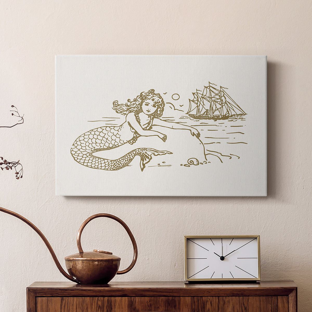 Sunning Mermaid I - Canvas Art Print