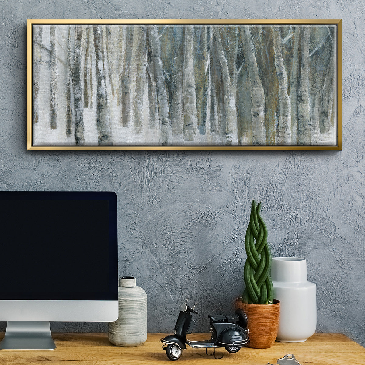 Banff Birch Grove - Floater Framed Canvas Print