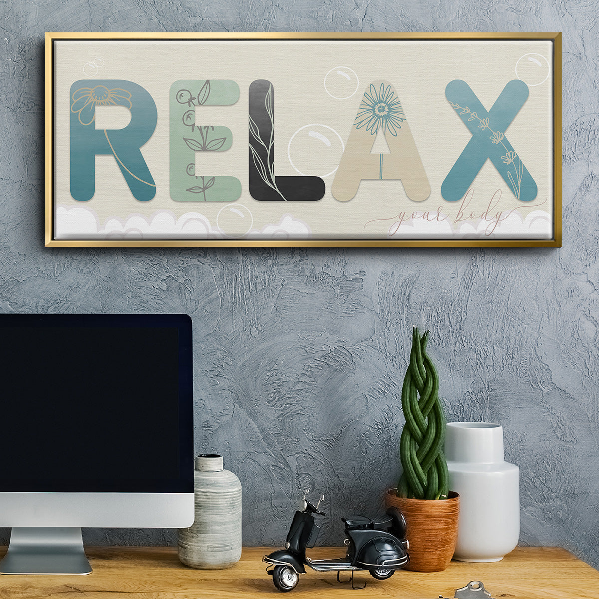 Relax Your Body - Floater Framed Canvas Print