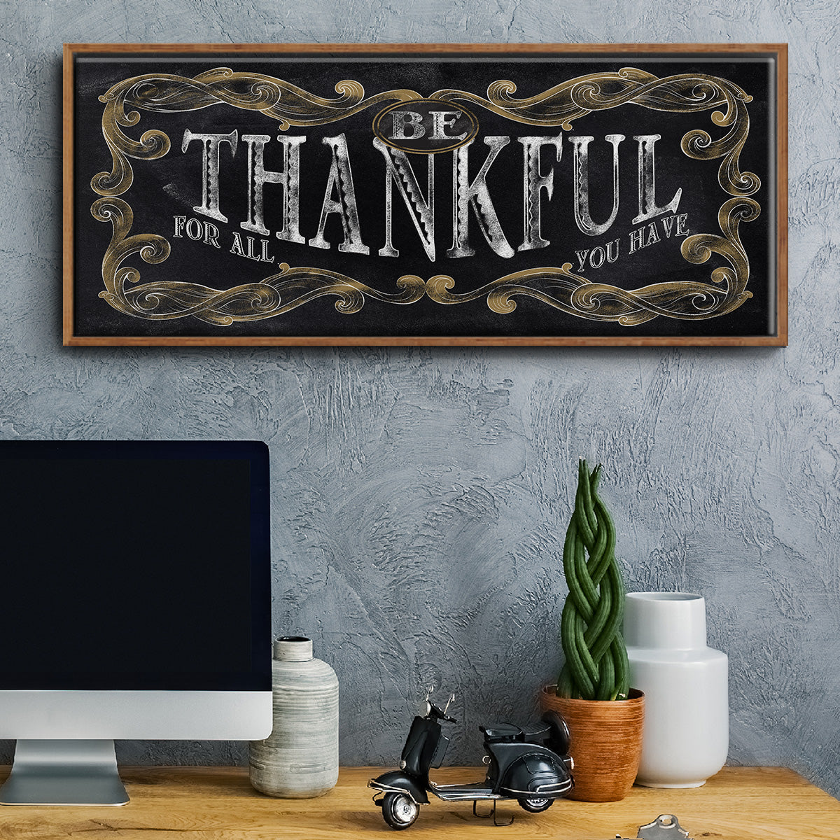 Be Thankful - Floater Framed Canvas Print