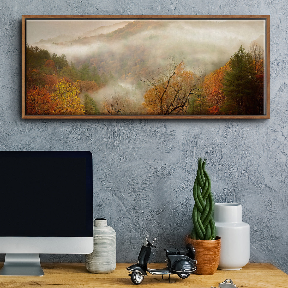 Photography Study Autumn Mist - Floater Framed Canvas Print