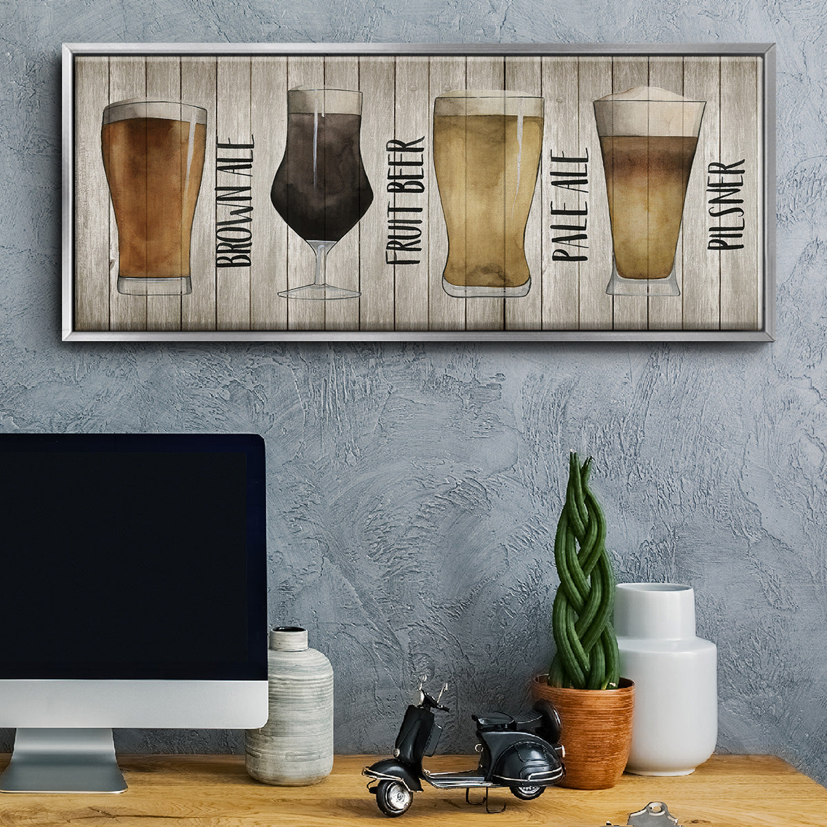 Beer Chart I - Floater Framed Canvas Print