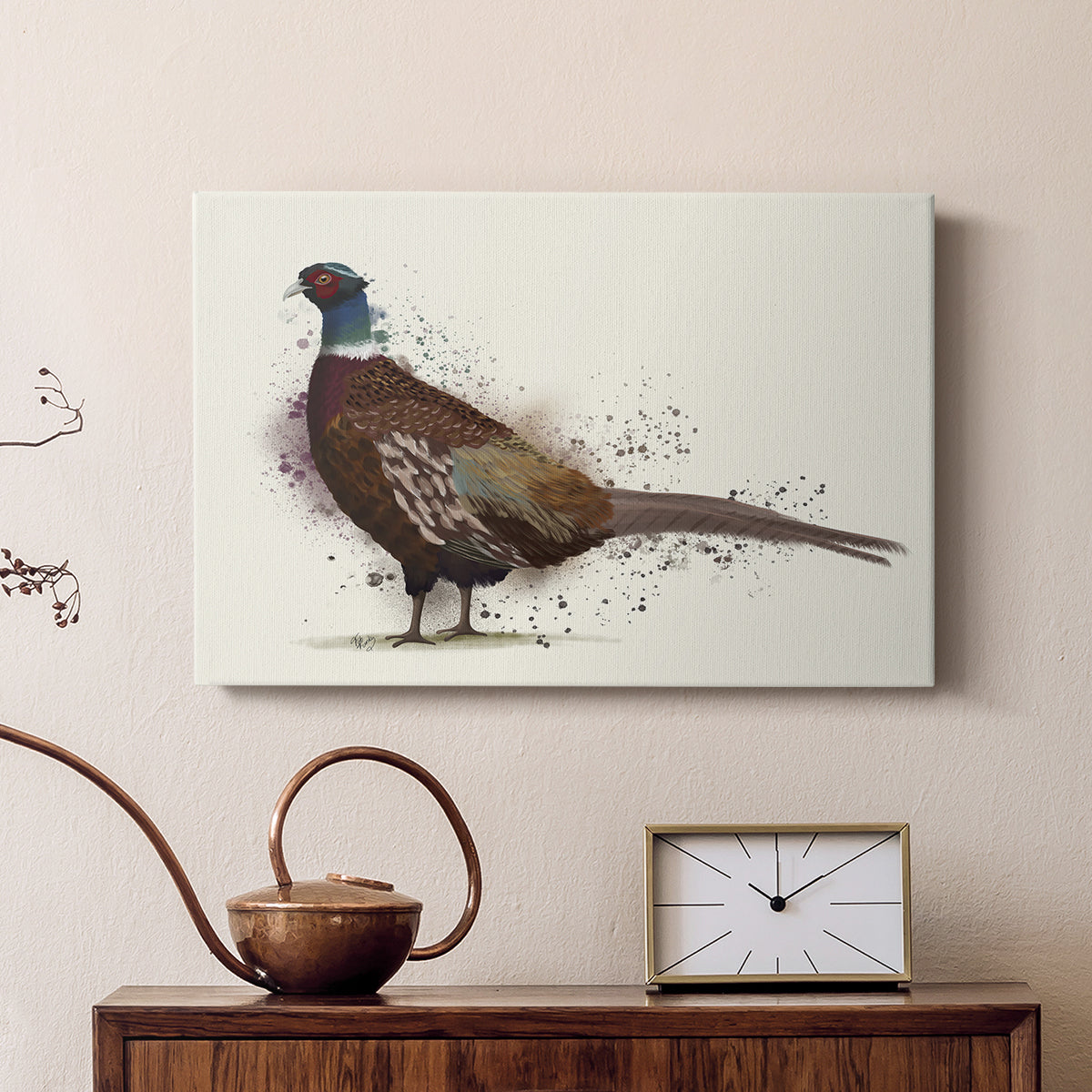 Pheasant Splash 1 - Canvas Art Print