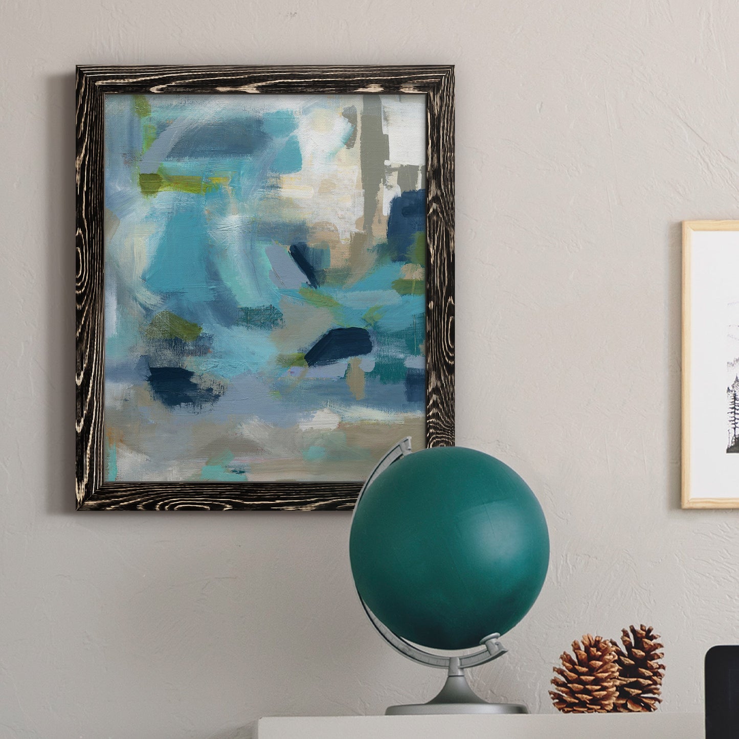 Circle the Beachfront - Barnwood Framed Canvas Print