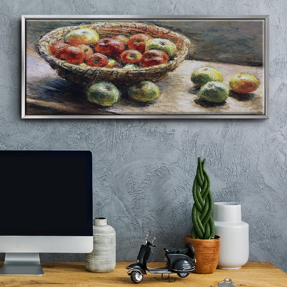 The Plate with Apples, 1880 - Floater Framed Canvas Print
