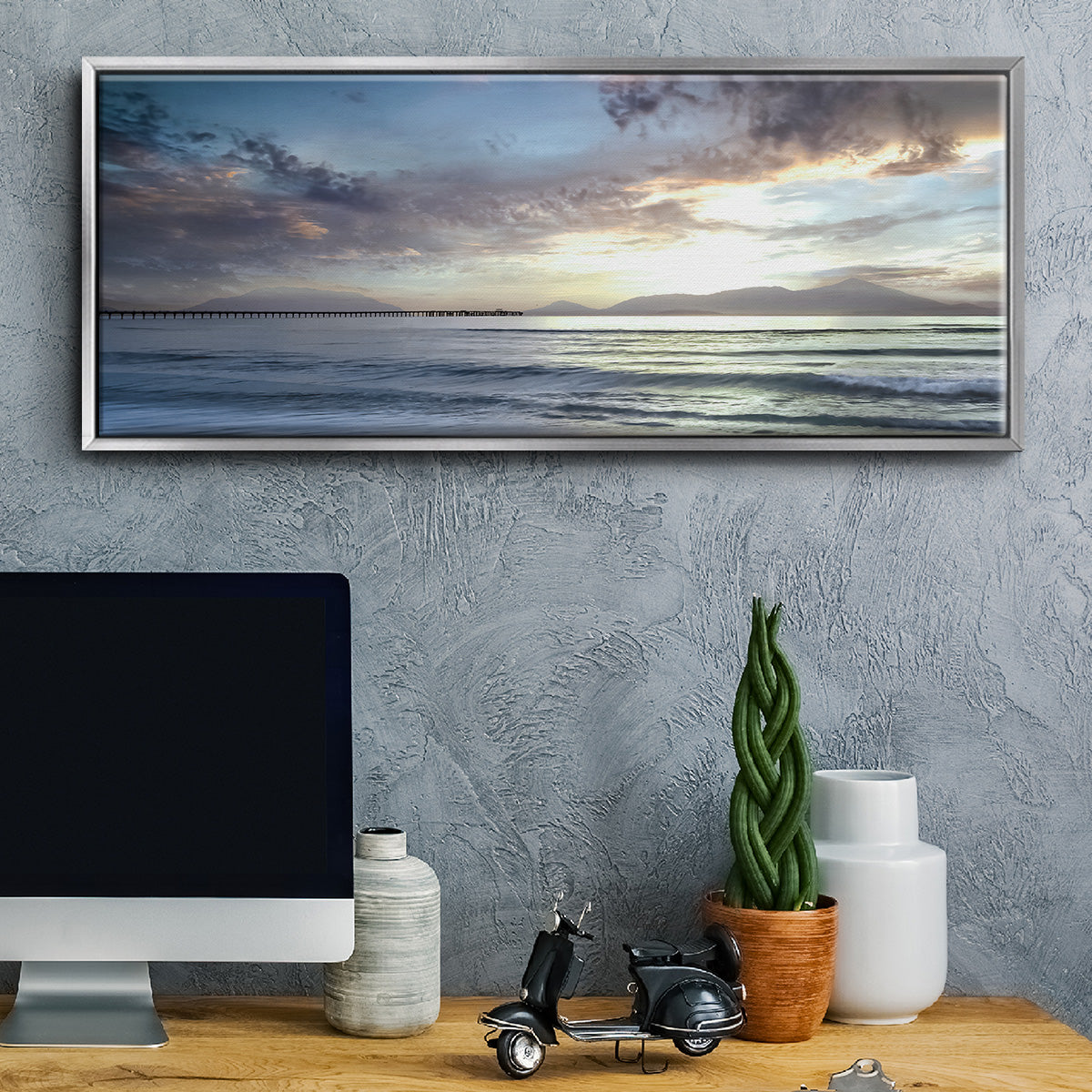 Island Calm - Floater Framed Canvas Print