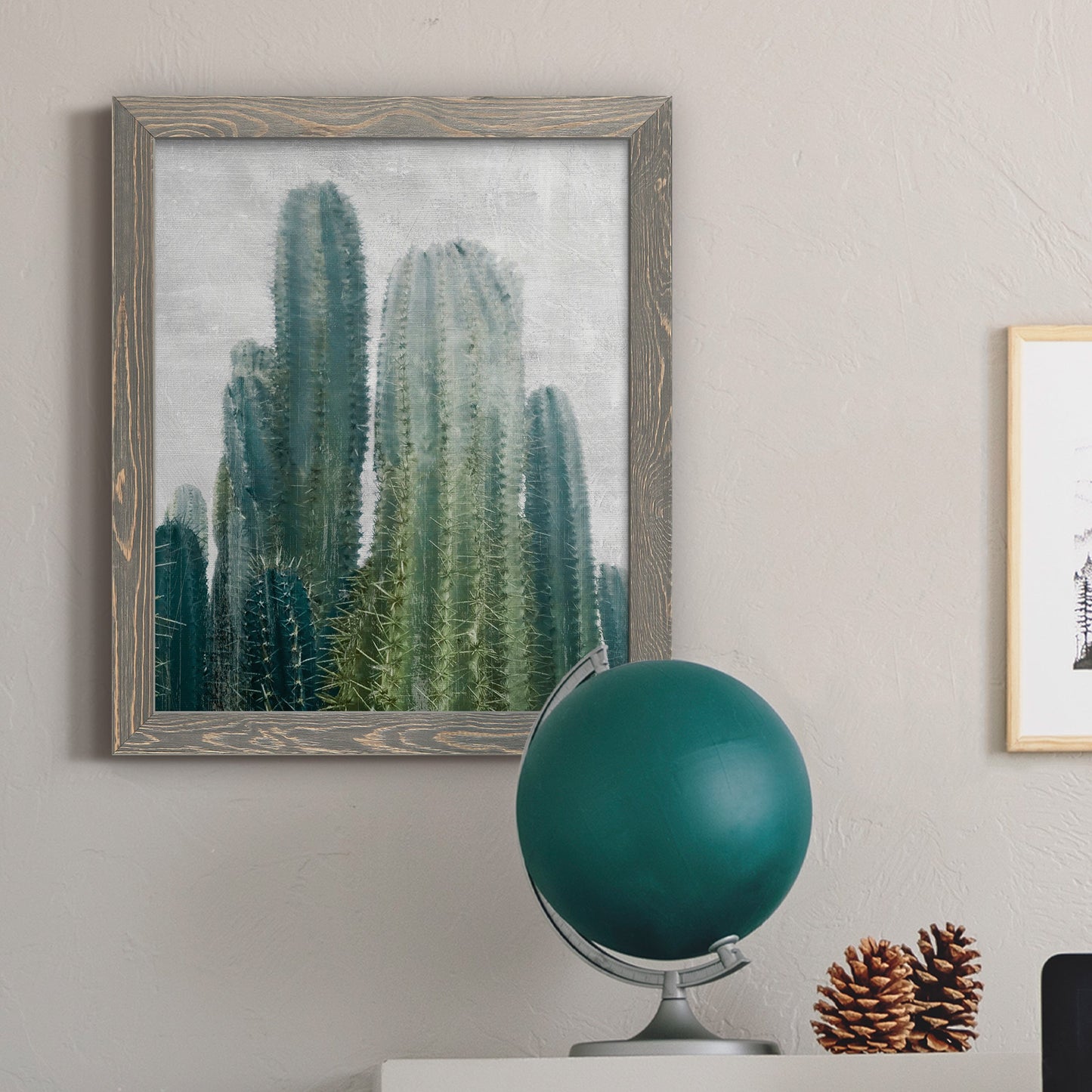 Aruba Cacti II - Barnwood Framed Canvas Print