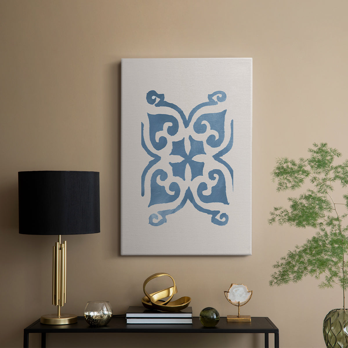 Monochrome Terra Mesa Tile II - Canvas Art Print