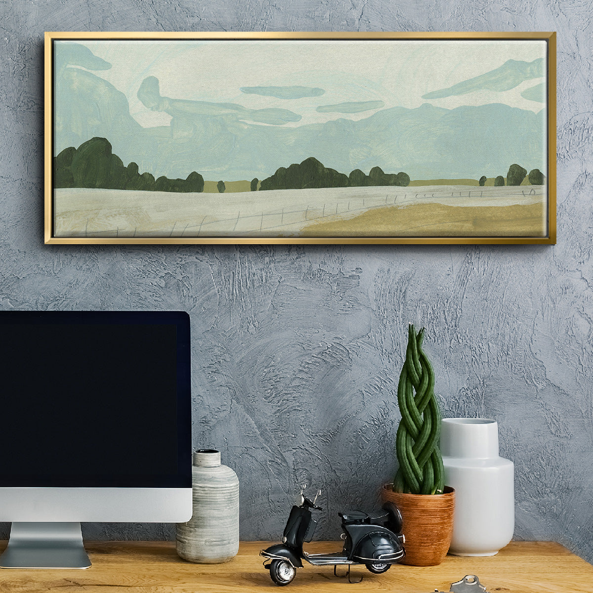 Farmland Study II - Floater Framed Canvas Print